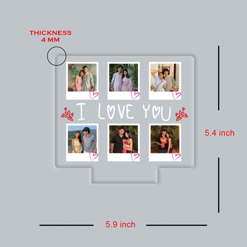 Personalized I Love You Photo Collage Lamp Romantic Bedside Light for Valentine's Day, Wedding, or Engagement Gift for Couples, Warm LED Home Decor for Couples